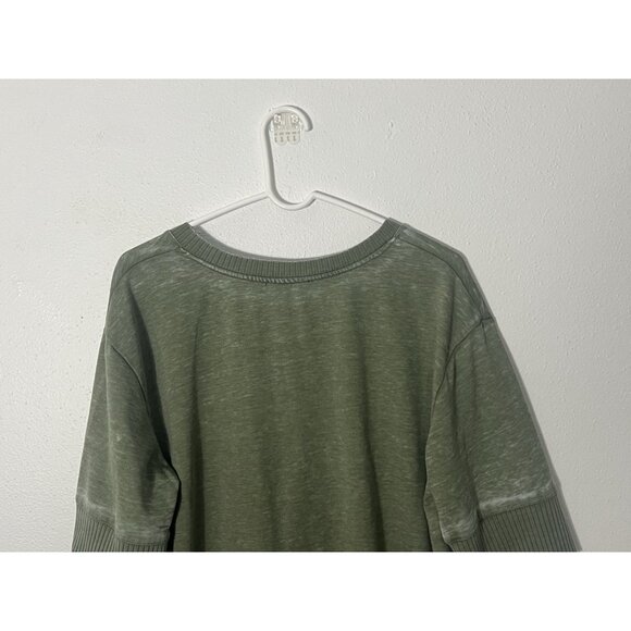 Jane And Delancey V Neck Green Short Sleeve Shirt Size XL Button Detail - Picture 9 of 14